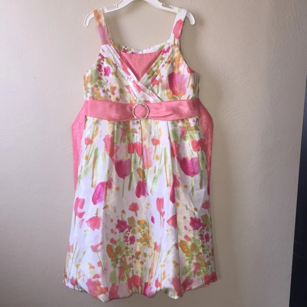 Gorgeous Girls 10 bubble hem Easter Spring Floral Tulip Dress